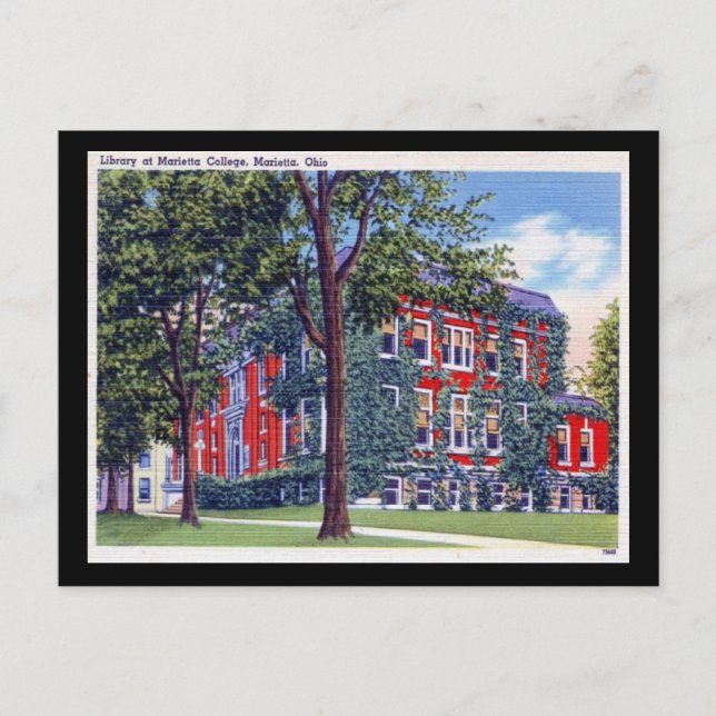 Library at Marietta College, Ohio Vintage Postcard (Front)