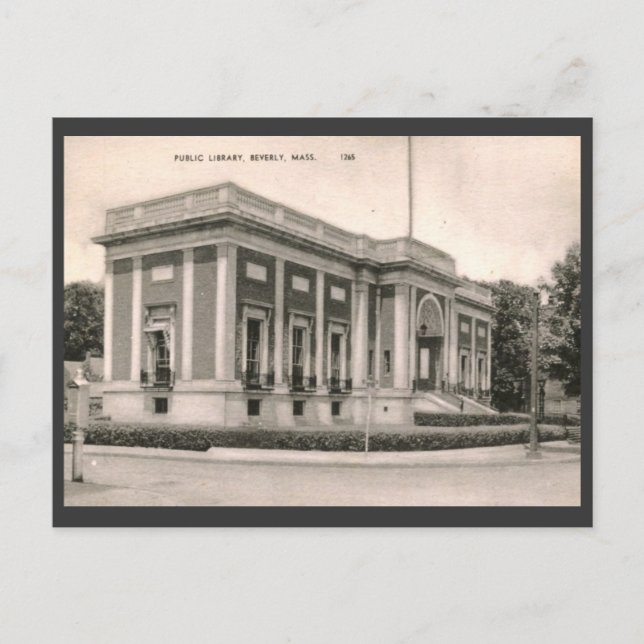 Library, Beverly, MA Vintage Postcard (Front)