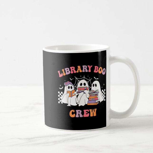 Library Boo Crew Book Lovers Funny Halloween Coffee Mug (Right)