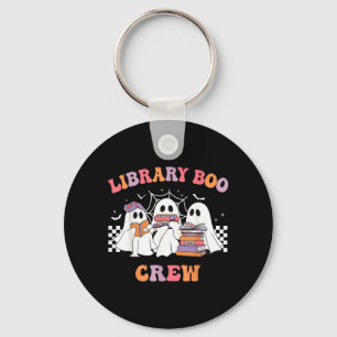 Library Boo Crew Book Lovers Funny Halloween Keychain