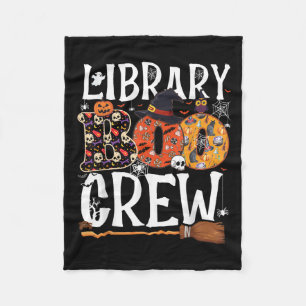 Library Boo Crew Ghost Spooky Halloween Costume Li Fleece Blanket