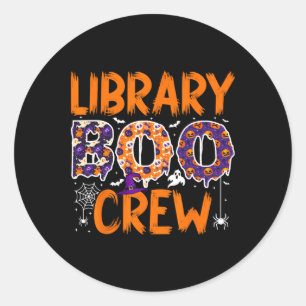 Library Boo Crew Librarians Book Lovers Ghost Hall Classic Round Sticker
