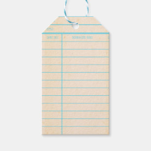 Library Book Date Due Card Gift Tags