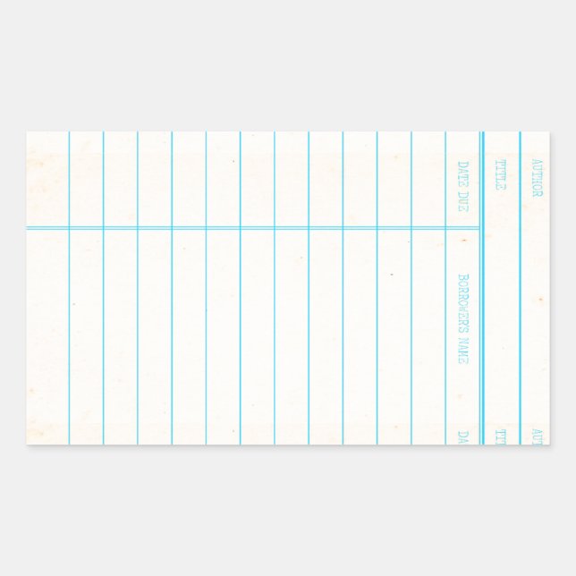 Library Book Date Due Card Sticker (Front)