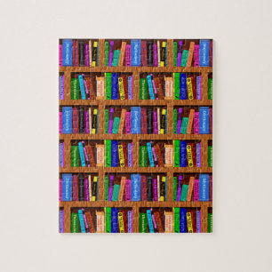 Library Book Shelf Pattern for Readers Jigsaw Puzzle
