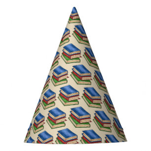 Library Book Stack Teacher Librarian Education Party Hat