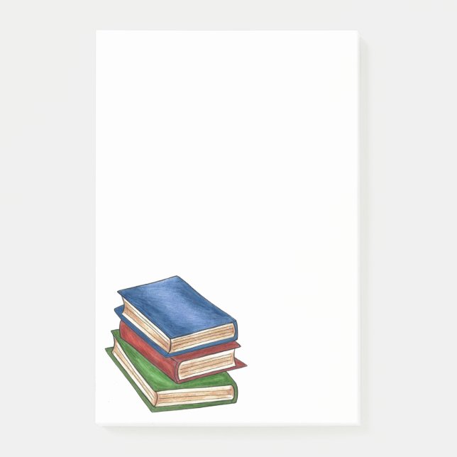 Library Book Stack Teacher Reader Librarian School Post-it Notes (Front)