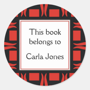 Library Bookplates Personalized Classic Round Sticker