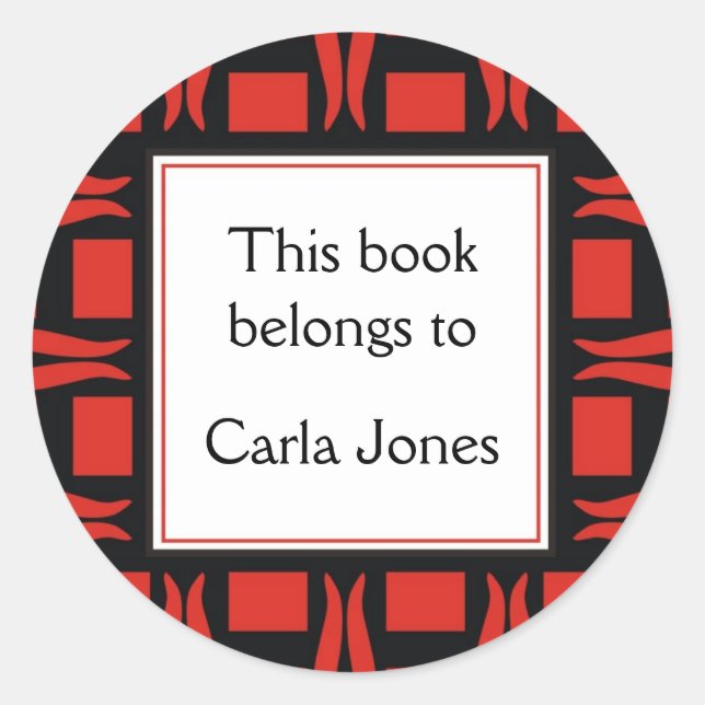 Library Bookplates Personalized Classic Round Sticker (Front)