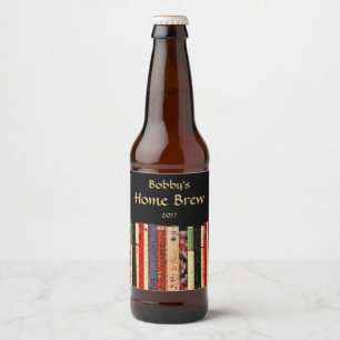 Library Books Abstract Beer Label