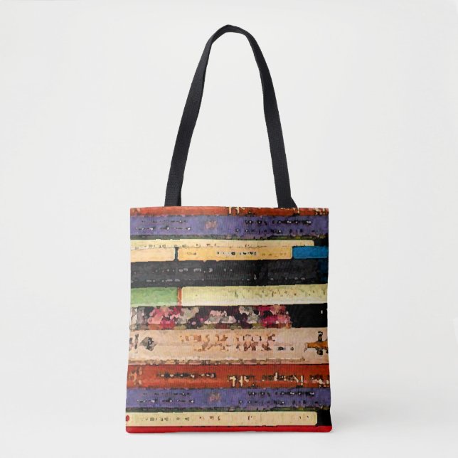 Library Books Abstract Tote Bag (Front)