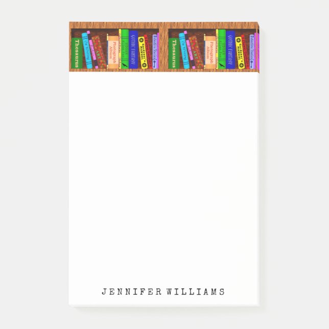 Library Books English Teacher Writer Personalized Post-it Notes (Front)