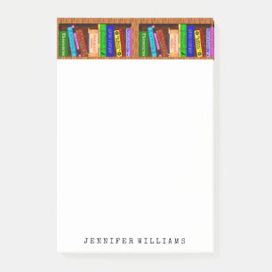 Library Books English Teacher Writer Personalized Post-it Notes