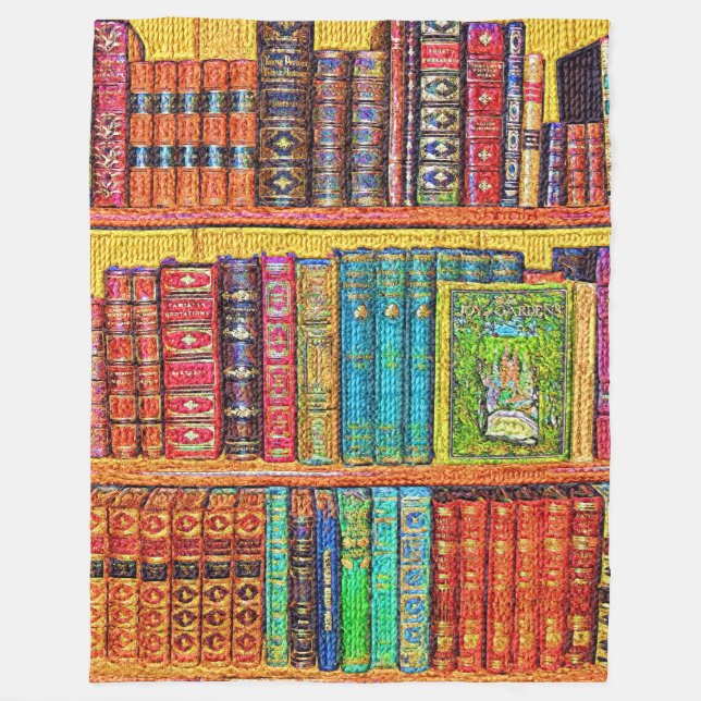 Library Books Fleece Blanket (Front)