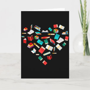 Library Books Heart Bookworm Valentines Day Gift R Card