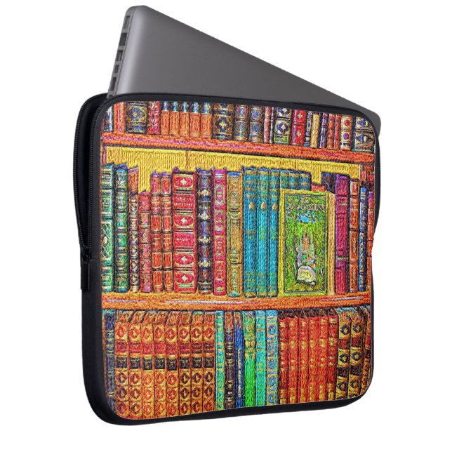 Library Books Laptop Sleeve (Front Right)