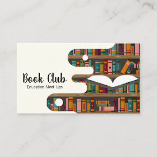Library Books on Shelves  Business Card