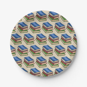 Library Books Teacher Librarian School Reading Paper Plate