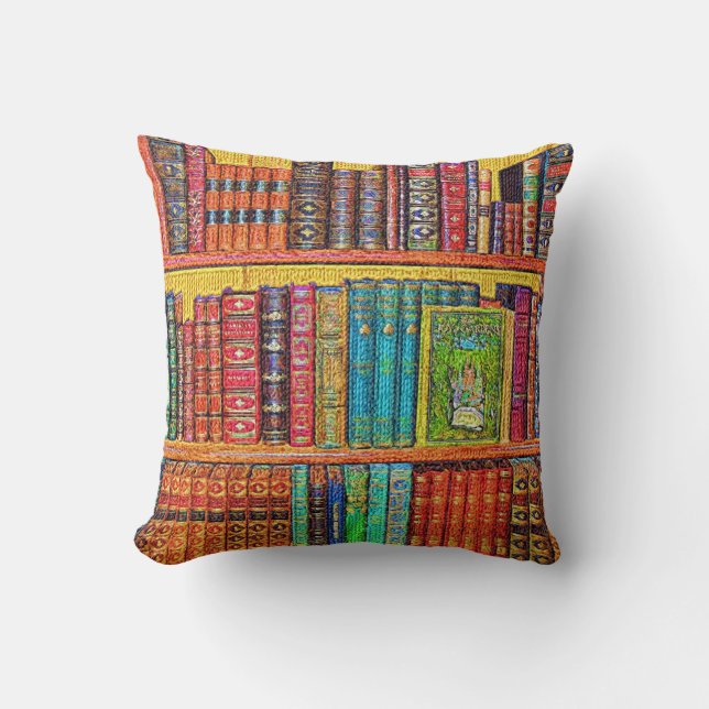 Library Books Throw Pillow (Front)