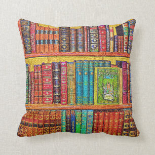 Library Books Throw Pillow
