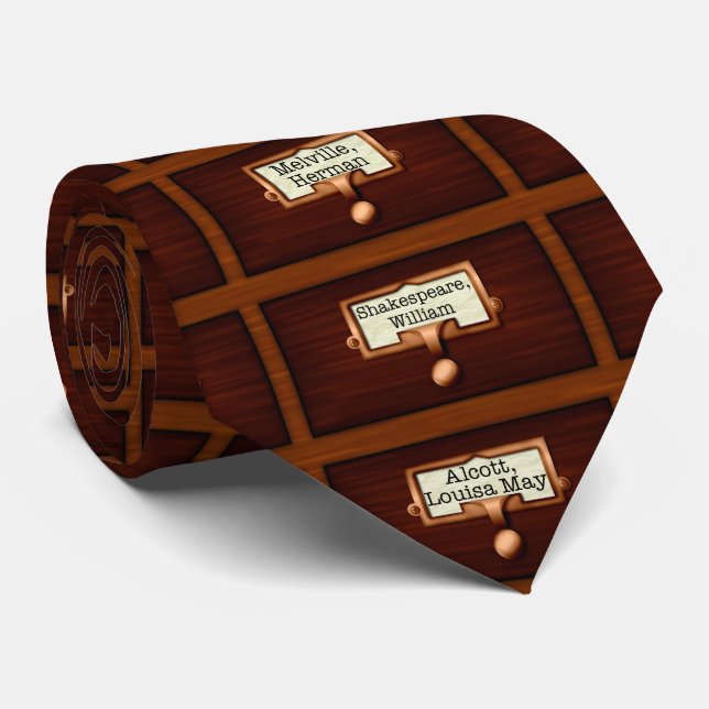 Library Books Wood Card Catalogue Drawers Reading Tie (Rolled)