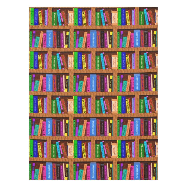 Library Bookshelf Pattern Readers Book Signing Tablecloth (Front)