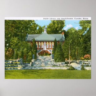 Library, Camden, Maine Vintage Poster