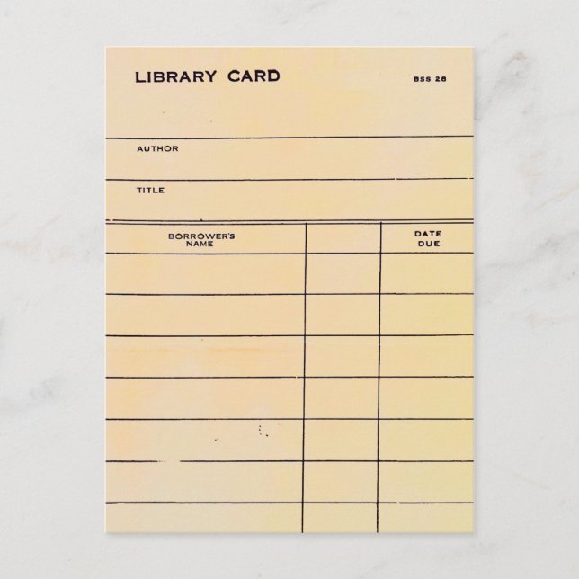 Library Card BSS 28 (Front)