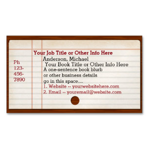 Library Card Catalogue Writer Author Librarian