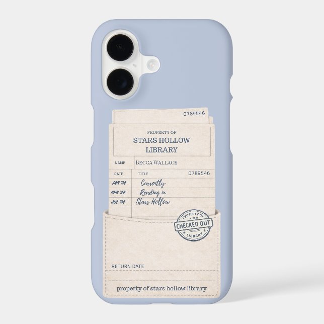 Library Card Personalized Bookish Phone Case (Back)