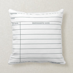 Library Card Pillow
