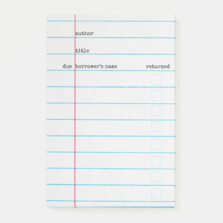 Library Card Post-It Notes