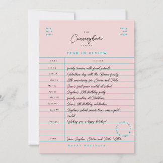 Library Card Year in Review Flat Holiday Card