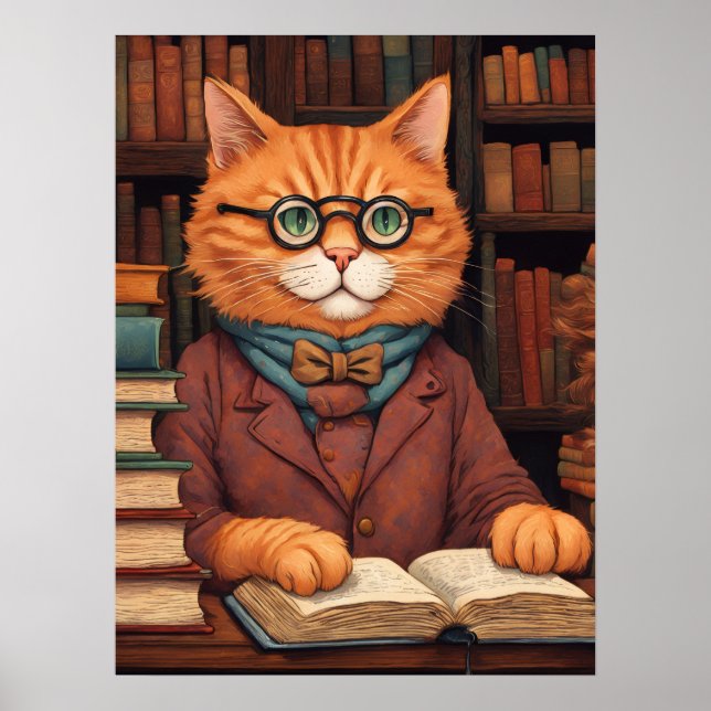 library cat #19 poster (Front)