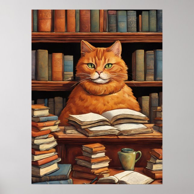 library cat #1 poster (Front)