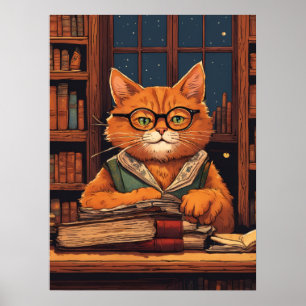 library cat #21 poster