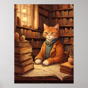 library cat #2 poster