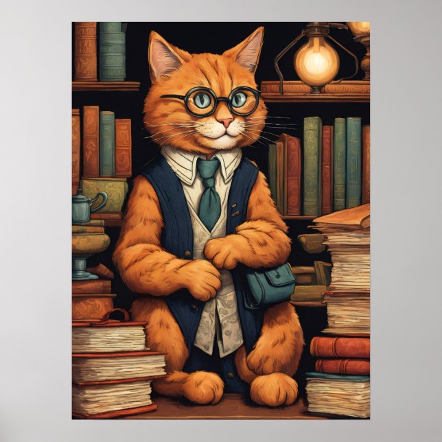 library cat #6 poster (Front)