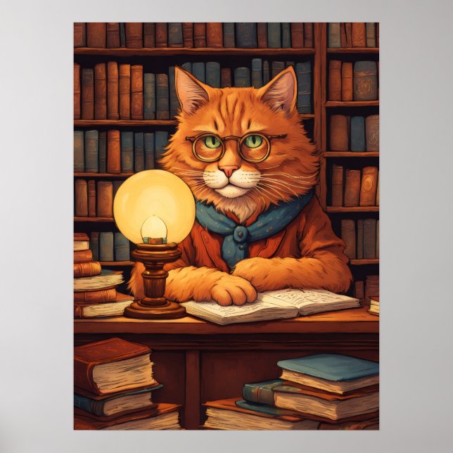 library cat #9 poster (Front)