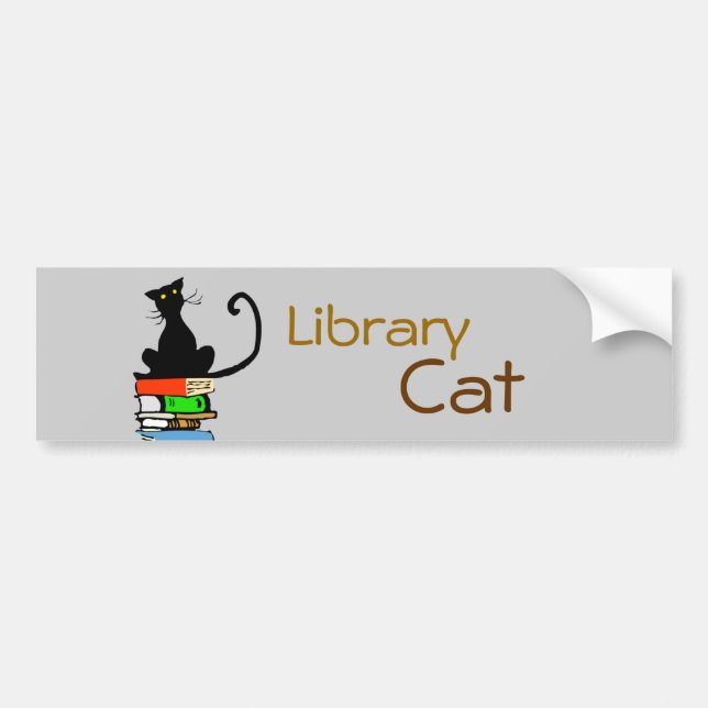 Library Cat Bumper Sticker (Front)