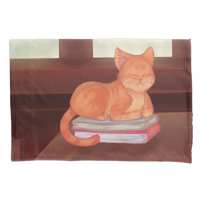Library Cat Pillowcase (Front)