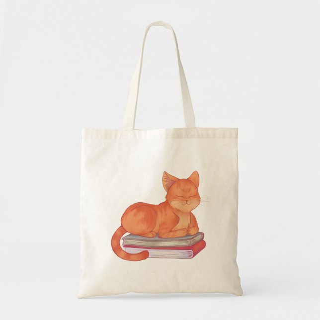 Library Cat Tote Bag (Front)