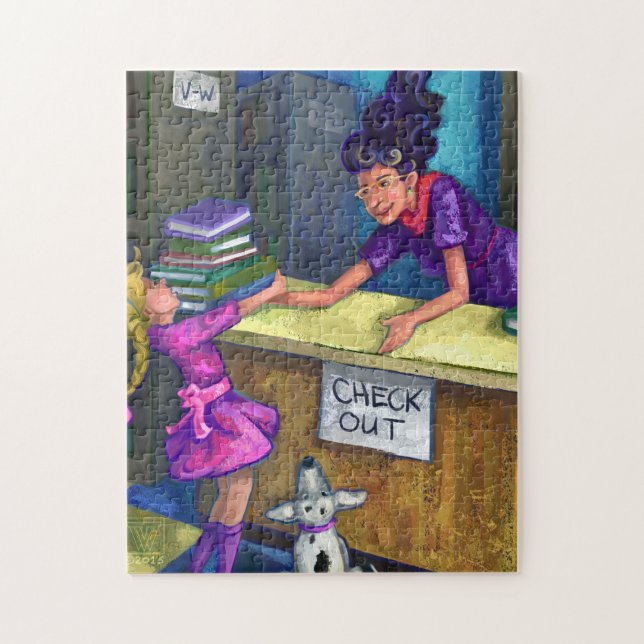 Library Check Out Artwork Jigsaw Puzzle (Vertical)