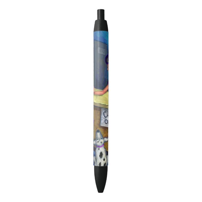 Library Check Out Black Ink Pen (Front Vertical)
