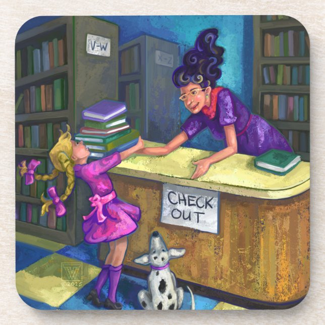 Library Check Out Coaster (Front)