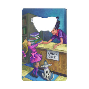 Library Check Out Credit Card Bottle Opener