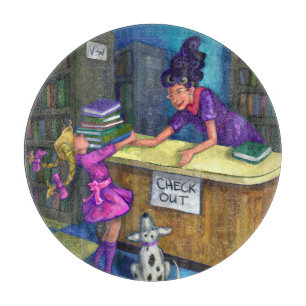 Library Check Out Cutting Board
