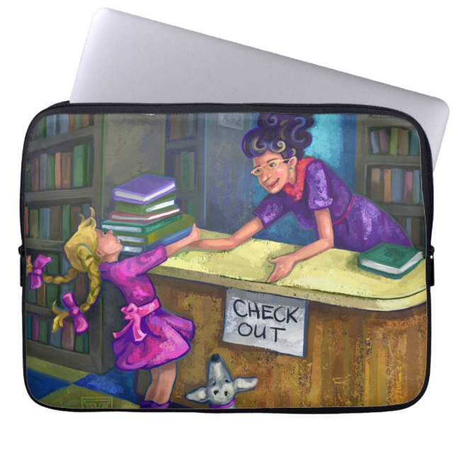 Library Check Out Laptop Sleeve (Front)