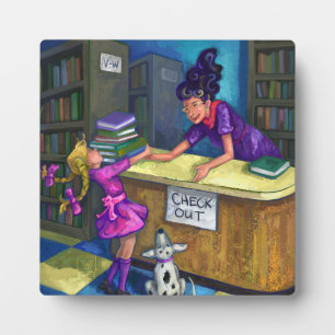 Library Check Out Plaque