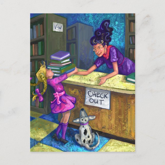 Library Check Out Postcard (Front)